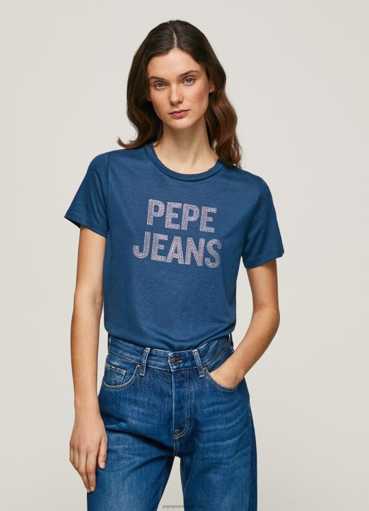 d7a0d7a9d799d79d_4n8xb443_pepe_jeans_d790d795d7a7d799d799d7a0d795d7a1_d797d795d79cd7a6d7aa_d79cd795d792d795_d791d794d793d7a4d7a1.jpg נשים 4N8XB443 Pepe Jeans אוקיינוס חולצת לוגו בהדפס שטראס – תמונה 1