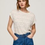 נשים 4N8XB447 Pepe Jeans רַב חולצת פשתן בהדפס פסים