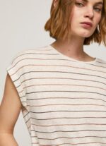 ⁦נשים 4N8XB447 Pepe Jeans רַב חולצת פשתן בהדפס פסים⁩ – תמונה ⁦3⁩