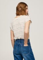 ⁦נשים 4N8XB447 Pepe Jeans רַב חולצת פשתן בהדפס פסים⁩ – תמונה ⁦4⁩