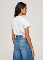 ⁦נשים 4N8XB449 Pepe Jeans לבן חולצת טריקו עם צווארון שרוכים⁩ – תמונה ⁦4⁩