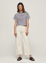 ⁦נשים 4N8XB450 Pepe Jeans אוקיינוס חולצת טריקו בהדפס פסים⁩ – תמונה ⁦2⁩