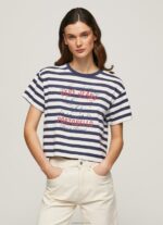 נשים 4N8XB450 Pepe Jeans אוקיינוס חולצת טריקו בהדפס פסים