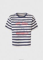 ⁦נשים 4N8XB450 Pepe Jeans אוקיינוס חולצת טריקו בהדפס פסים⁩ – תמונה ⁦5⁩