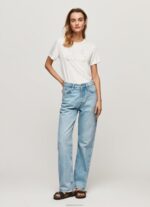 ⁦נשים 4N8XB451 Pepe Jeans לבן חולצת לוגו בהדפס שטראס⁩ – תמונה ⁦2⁩