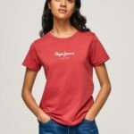 נשים 4N8XB456 Pepe Jeans סטודיו אדום חולצה מודפסת