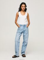 ⁦נשים 4N8XB457 Pepe Jeans לבן חולצת טריקו עם שרוולים מצולעים⁩ – תמונה ⁦2⁩