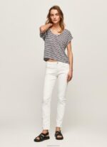 ⁦נשים 4N8XB458 Pepe Jeans dulwich חולצת טריקו בהדפס פסים⁩ – תמונה ⁦2⁩