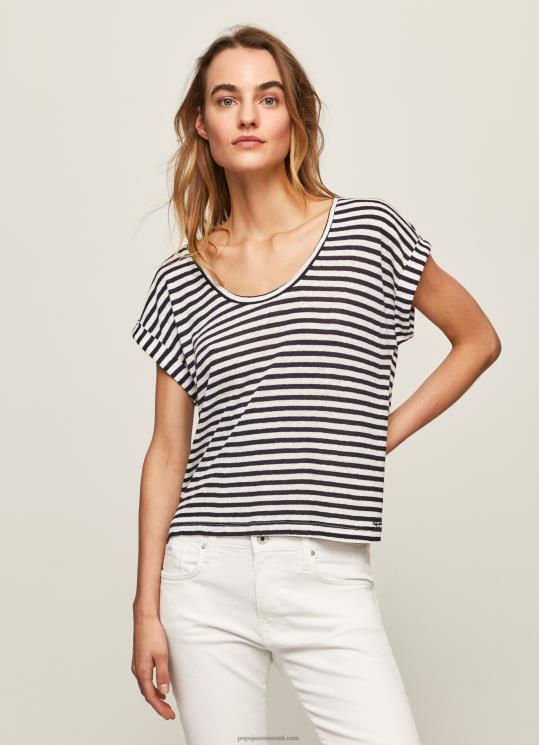 d7a0d7a9d799d79d_4n8xb458_pepe_jeans_dulwich_d797d795d79cd7a6d7aa_d798d7a8d799d7a7d795_d791d794d793d7a4d7a1_d7a4d7a1d799d79d.jpg נשים 4N8XB458 Pepe Jeans dulwich חולצת טריקו בהדפס פסים – תמונה 1