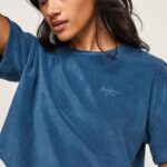 נשים 4N8XB461 Pepe Jeans jarman חולצת טריקו קטיפה בגזרה קצוצה