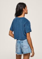 ⁦נשים 4N8XB461 Pepe Jeans jarman חולצת טריקו קטיפה בגזרה קצוצה⁩ – תמונה ⁦4⁩