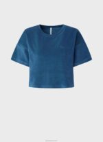 ⁦נשים 4N8XB461 Pepe Jeans jarman חולצת טריקו קטיפה בגזרה קצוצה⁩ – תמונה ⁦5⁩