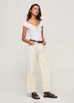 ⁦נשים 4N8XB462 Pepe Jeans לבן חולצת טריקו עם צווארון מתוק⁩ – תמונה ⁦2⁩