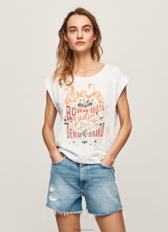 d7a0d7a9d799d79d_4n8xb463_pepe_jeans_d79cd791d79f_d797d795d79cd7a6d794_d791d794d793d7a4d7a1_d79cd795d792d795.jpg נשים 4N8XB463 Pepe Jeans לבן חולצה בהדפס לוגו – תמונה 1