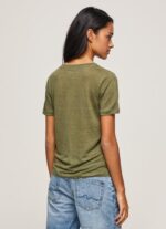 ⁦נשים 4N8XB468 Pepe Jeans טווח חולצת טי עם צווארון V בפשתן⁩ – תמונה ⁦4⁩