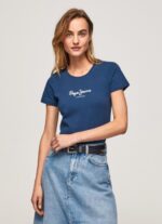 ⁦נשים 4N8XB470 Pepe Jeans חיל הים חולצת לוגו בסיסית⁩ – תמונה ⁦2⁩
