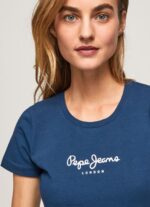 נשים 4N8XB470 Pepe Jeans חיל הים חולצת לוגו בסיסית