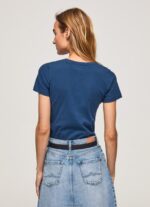 ⁦נשים 4N8XB470 Pepe Jeans חיל הים חולצת לוגו בסיסית⁩ – תמונה ⁦4⁩