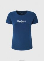 ⁦נשים 4N8XB470 Pepe Jeans חיל הים חולצת לוגו בסיסית⁩ – תמונה ⁦5⁩