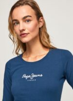 ⁦נשים 4N8XB472 Pepe Jeans חיל הים חולצת כותנה עם שרוולים ארוכים⁩ – תמונה ⁦3⁩