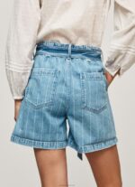 ⁦נשים 4N8XB478 Pepe Jeans דֵנִים מכנסי ג'ינס קצרים בהדפס פסים⁩ – תמונה ⁦4⁩