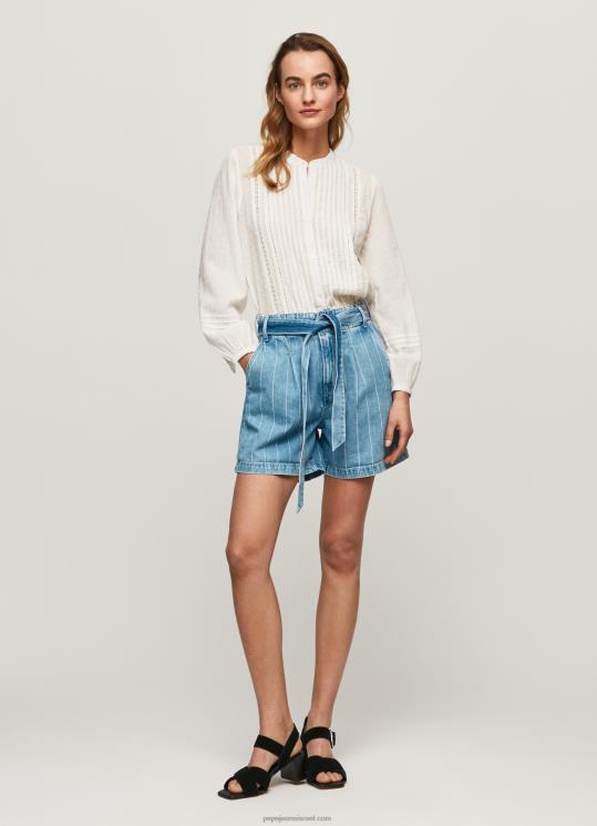 d7a0d7a9d799d79d_4n8xb478_pepe_jeans_d793d6b5d7a0d6b4d799d79d_d79ed79bd7a0d7a1d799_d792d799d7a0d7a1_d7a7d7a6d7a8d799d79d_d791d79.jpg נשים 4N8XB478 Pepe Jeans דֵנִים מכנסי ג'ינס קצרים בהדפס פסים – תמונה 1