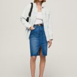 נשים 4N8XB485 Pepe Jeans דֵנִים חצאית ג'ינס בכושר רגיל