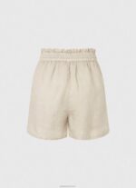 ⁦נשים 4N8XB490 Pepe Jeans אֶבֶן מכנסי פשתן קצרים שקיות נייר⁩ – תמונה ⁦4⁩