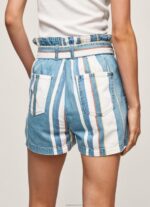 ⁦נשים 4N8XB493 Pepe Jeans דֵנִים מכנסי ג'ינס קצרים בהדפס פסים⁩ – תמונה ⁦5⁩
