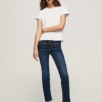נשים 4N8XB4 Pepe Jeans דֵנִים ג'ינס בגזרה ישרה באמצע המותן