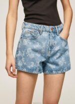 ⁦נשים 4N8XB502 Pepe Jeans דֵנִים מכנסי ג'ינס קצרים בהדפס פרחים⁩ – תמונה ⁦3⁩
