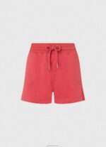 ⁦נשים 4N8XB516 Pepe Jeans סטודיו אדום מכנסי כותנה קצרים מתכווננים⁩ – תמונה ⁦5⁩
