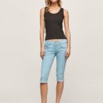 נשים 4N8XB520 Pepe Jeans דֵנִים מכנסי ג'ינס קצרים בהתאמה רגילה 3/4