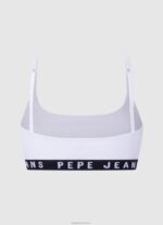 ⁦נשים 4N8XB536 Pepe Jeans לבן חזיית ספורט מכותנה⁩ – תמונה ⁦2⁩