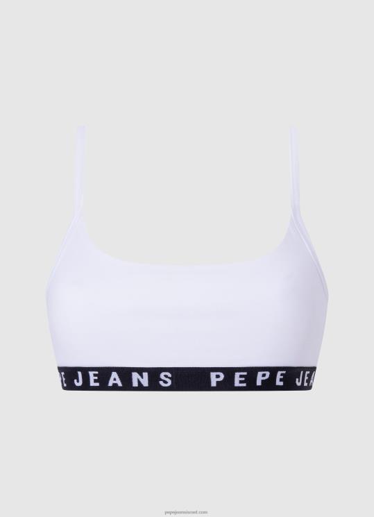 d7a0d7a9d799d79d_4n8xb536_pepe_jeans_d79cd791d79f_d797d796d799d799d7aa_d7a1d7a4d795d7a8d798_d79ed79bd795d7aad7a0d794.jpg נשים 4N8XB536 Pepe Jeans לבן חזיית ספורט מכותנה – תמונה 1