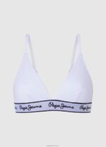 נשים 4N8XB540 Pepe Jeans לבן חזיית כותנה נמתחת