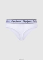 ⁦נשים 4N8XB541 Pepe Jeans לבן חוטיני קלאסי עם לוגו מודפס⁩ – תמונה ⁦2⁩