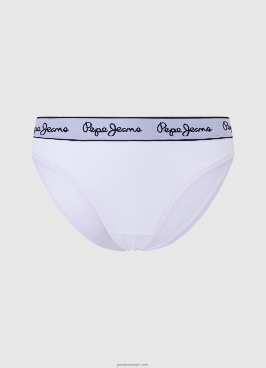 d7a0d7a9d799d79d_4n8xb542_pepe_jeans_d79cd791d79f_d7aad797d7aad795d79f_d7a7d79cd790d7a1d799_d7a2d79d_d79cd795d792d795_d79ed795d7.jpg נשים 4N8XB542 Pepe Jeans לבן תחתון קלאסי עם לוגו מודפס – תמונה 1