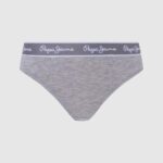 נשים 4N8XB545 Pepe Jeans חוואר אפור חוטיני קלאסי עם לוגו מודפס