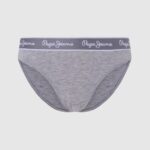 נשים 4N8XB546 Pepe Jeans חוואר אפור תחתון קלאסי עם לוגו מודפס