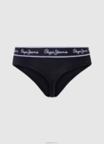 ⁦נשים 4N8XB549 Pepe Jeans שָׁחוֹר חוטיני קלאסי עם לוגו מודפס⁩ – תמונה ⁦2⁩