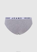 ⁦נשים 4N8XB552 Pepe Jeans חוואר אפור תחתון קלאסי עם לוגו מודפס⁩ – תמונה ⁦2⁩