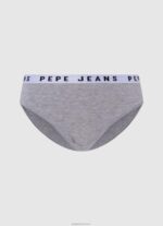 נשים 4N8XB552 Pepe Jeans חוואר אפור תחתון קלאסי עם לוגו מודפס