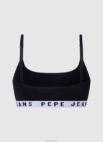 ⁦נשים 4N8XB567 Pepe Jeans שָׁחוֹר חזיית ספורט מכותנה⁩ – תמונה ⁦2⁩