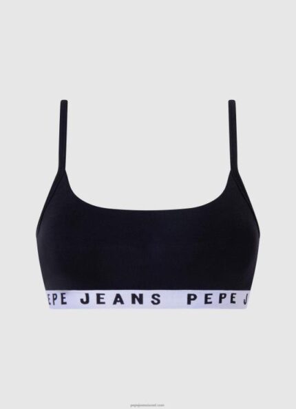 נשים 4N8XB567 Pepe Jeans שָׁחוֹר חזיית ספורט מכותנה