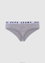 ⁦נשים 4N8XB568 Pepe Jeans חוואר אפור חוטיני קלאסי עם לוגו מודפס⁩ – תמונה ⁦2⁩