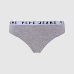 נשים 4N8XB568 Pepe Jeans חוואר אפור חוטיני קלאסי עם לוגו מודפס