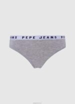 נשים 4N8XB568 Pepe Jeans חוואר אפור חוטיני קלאסי עם לוגו מודפס