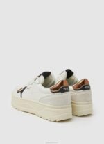 ⁦נשים 4N8XB571 Pepe Jeans צבע קרם נעלי ספורט מעור ניסיון חוזר של kore⁩ – תמונה ⁦4⁩