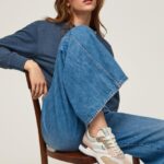 נשים 4N8XB574 Pepe Jeans כסף פנינה נעלי ספורט משולבות עם הדפס מזל